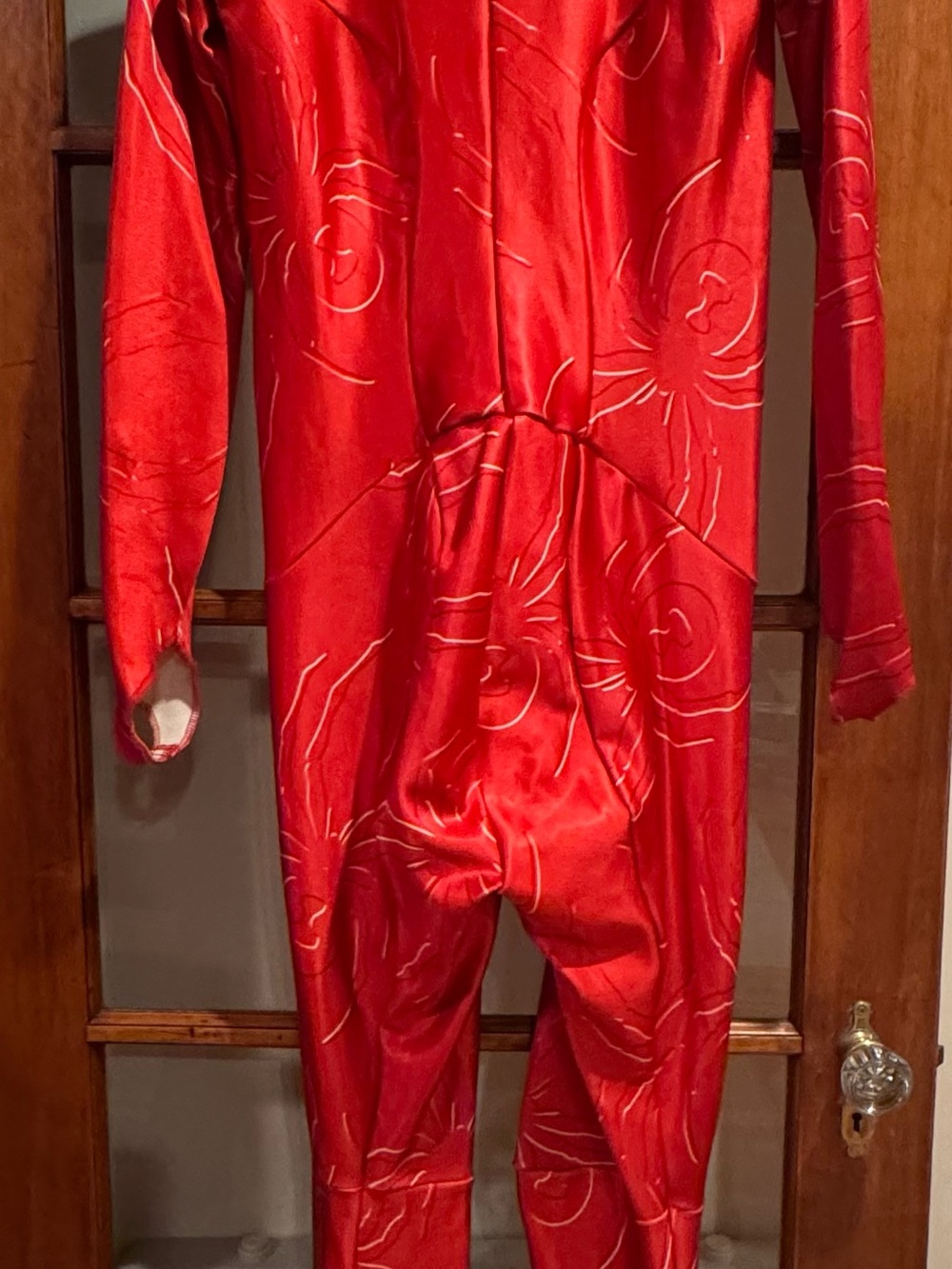 Spyder Red Men's One-Piece Race Suit with Subtle Swirl Pattern